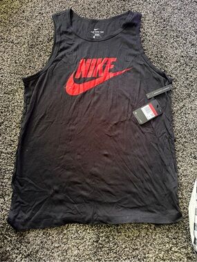 Nike Black Tank with Red Swoosh Logo